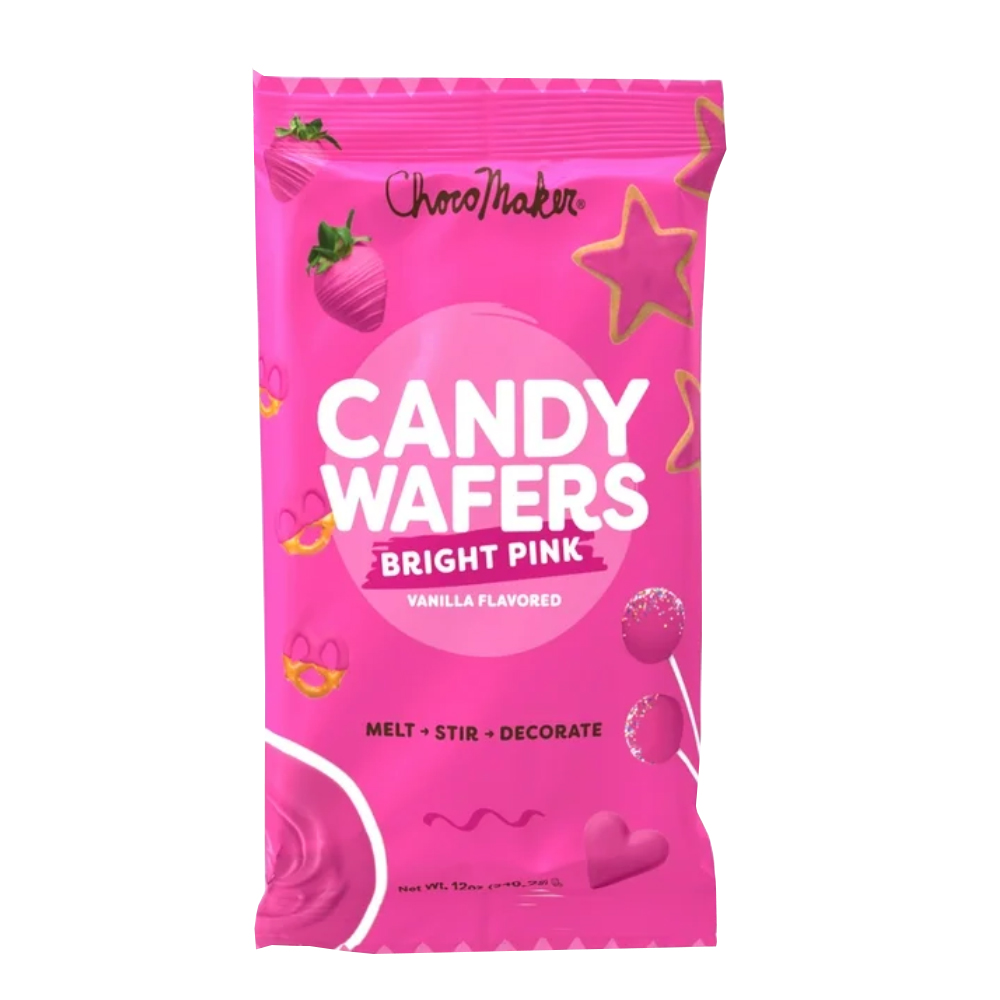 ChocoMaker Bright Pink Vanilla Flavored Candy Wafers, 12 oz.