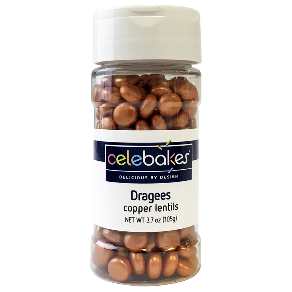 Celebakes Copper Lentil Dragees, 3.7 oz.