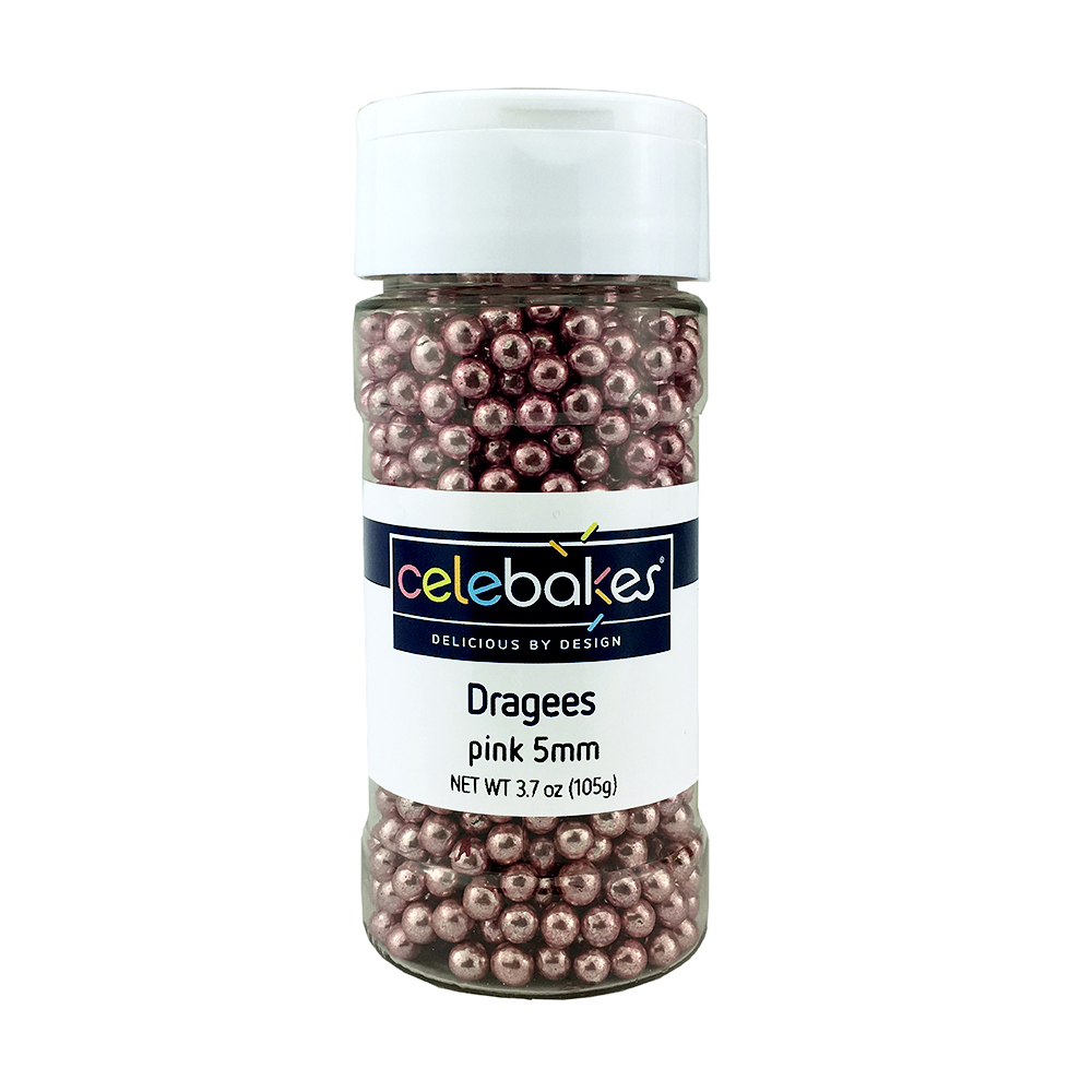 Celebakes Pink 5mm Dragees, 3.7 oz.