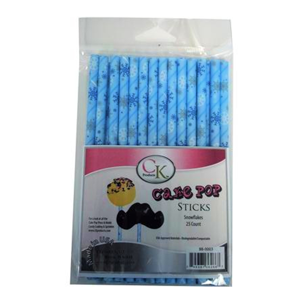 CK Products Snowflake Cake Pop Sticks, Pack of 25