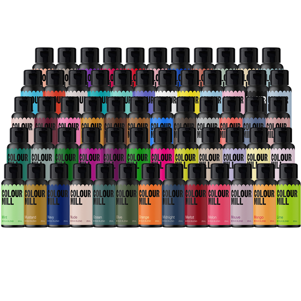 Colour Mill Aqua Based Food Color Complete Collection, 20ml - Pack of 60