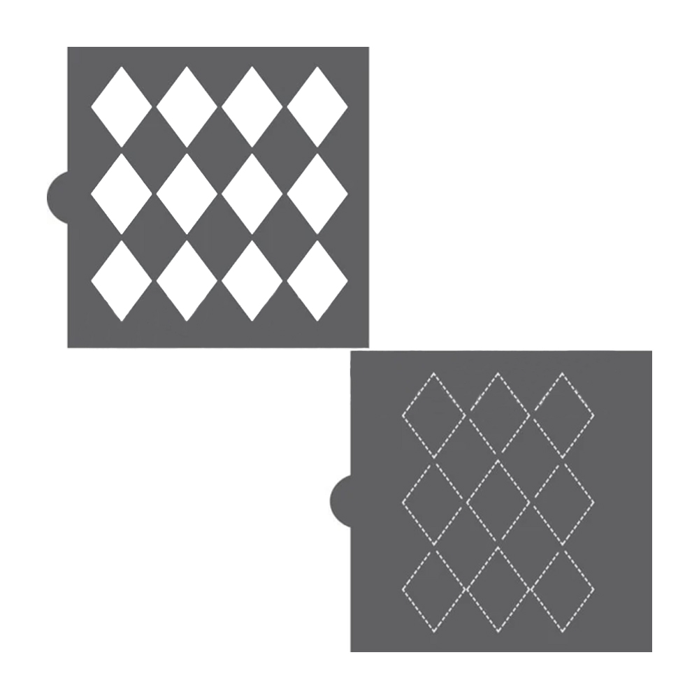 Confection Couture Argyle Overlay Background Cookie Stencils