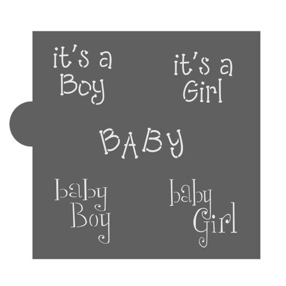Confection Couture Baby Basic Words Cookie Stencil