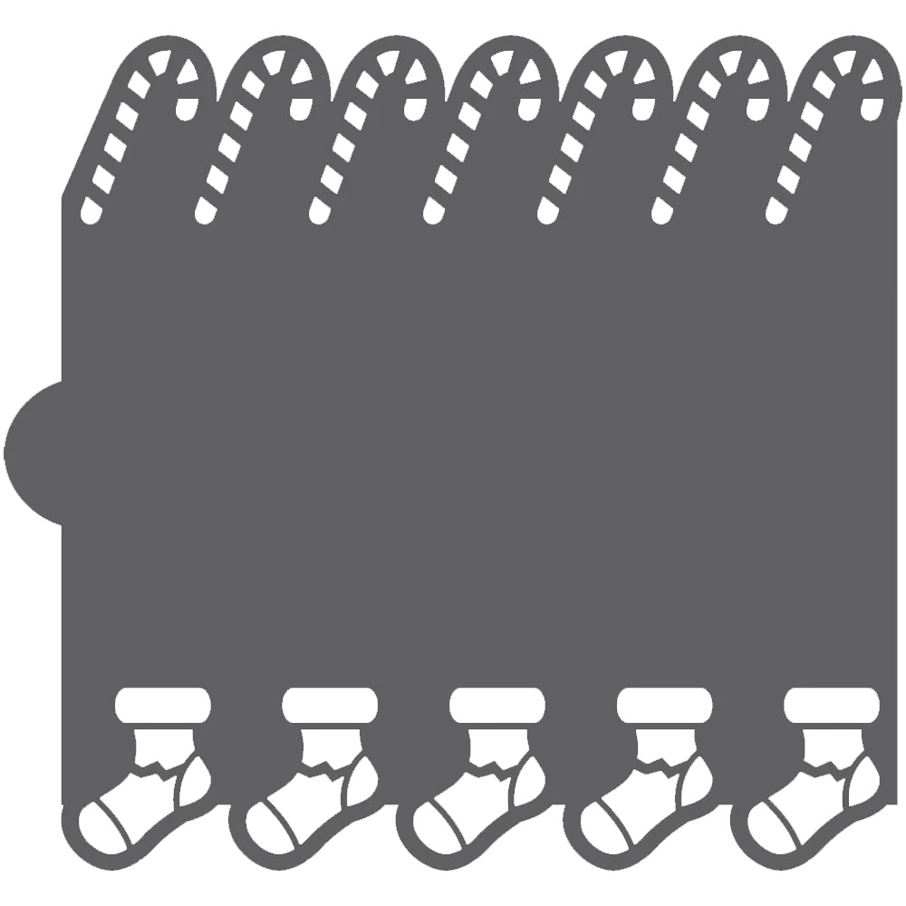 Confection Couture Candy Canes & Stockings Cookie Stencil Edger