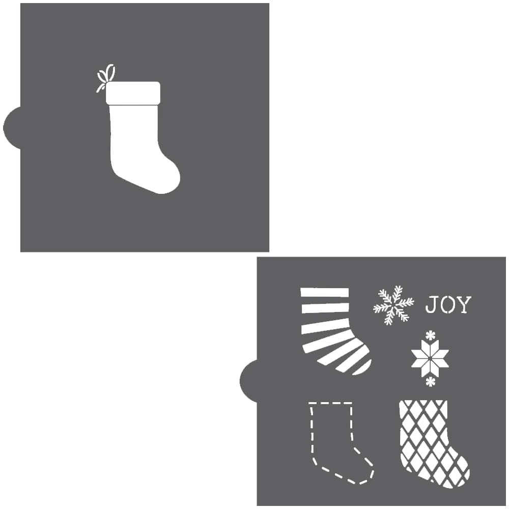 Confection Couture Christmas Stocking Overlay Cookie Stencil