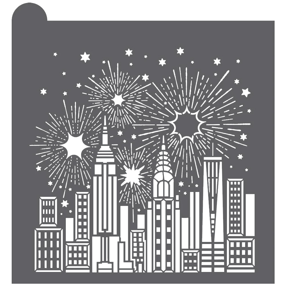 Confection Couture Cityscape Background Stencil