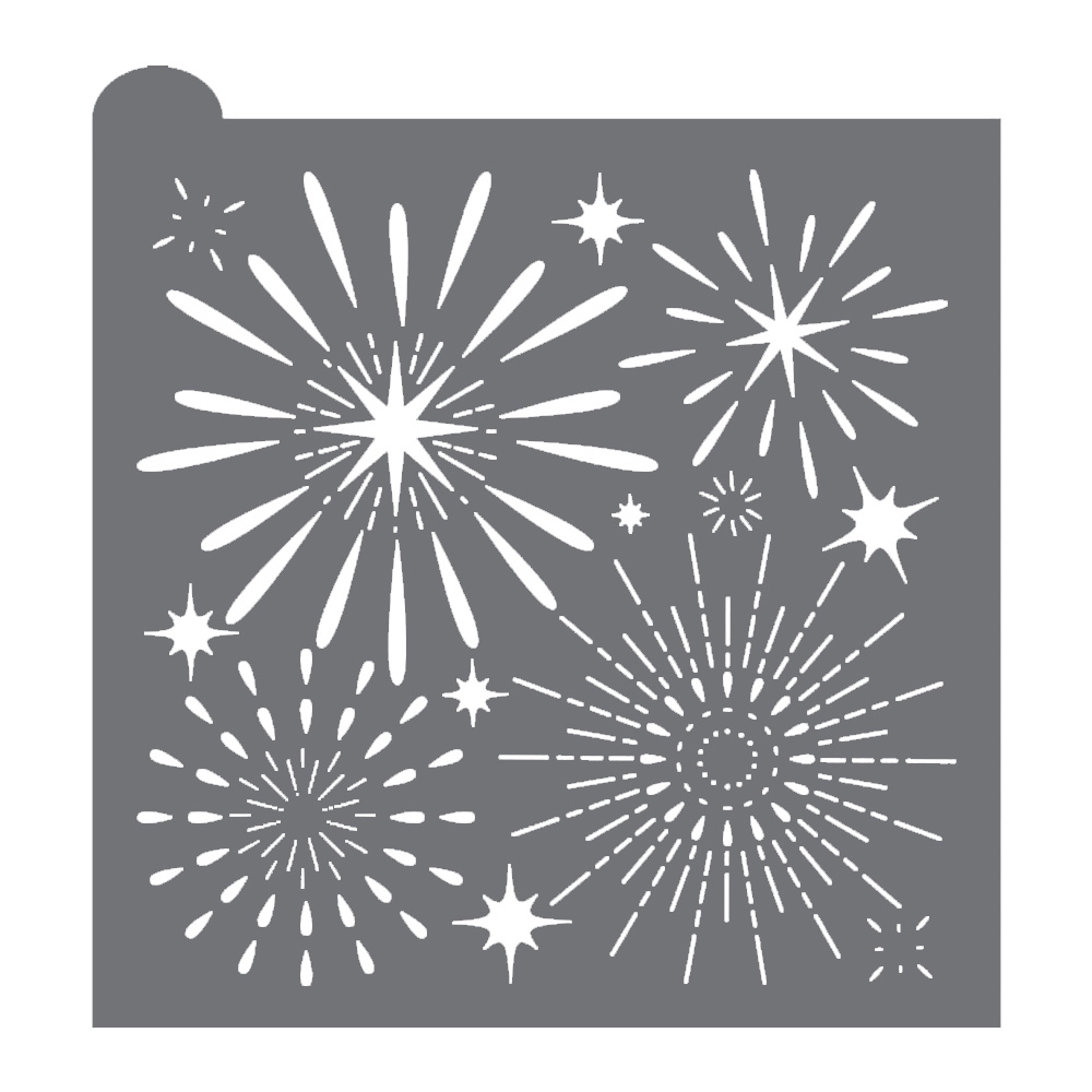 Confection Couture Fireworks Display Background Cookie Stencil