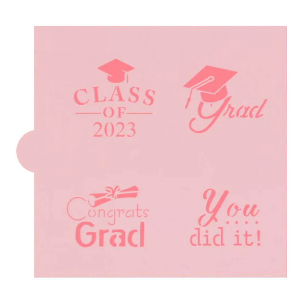 Confection Couture Graduation Words Cookie Stencil