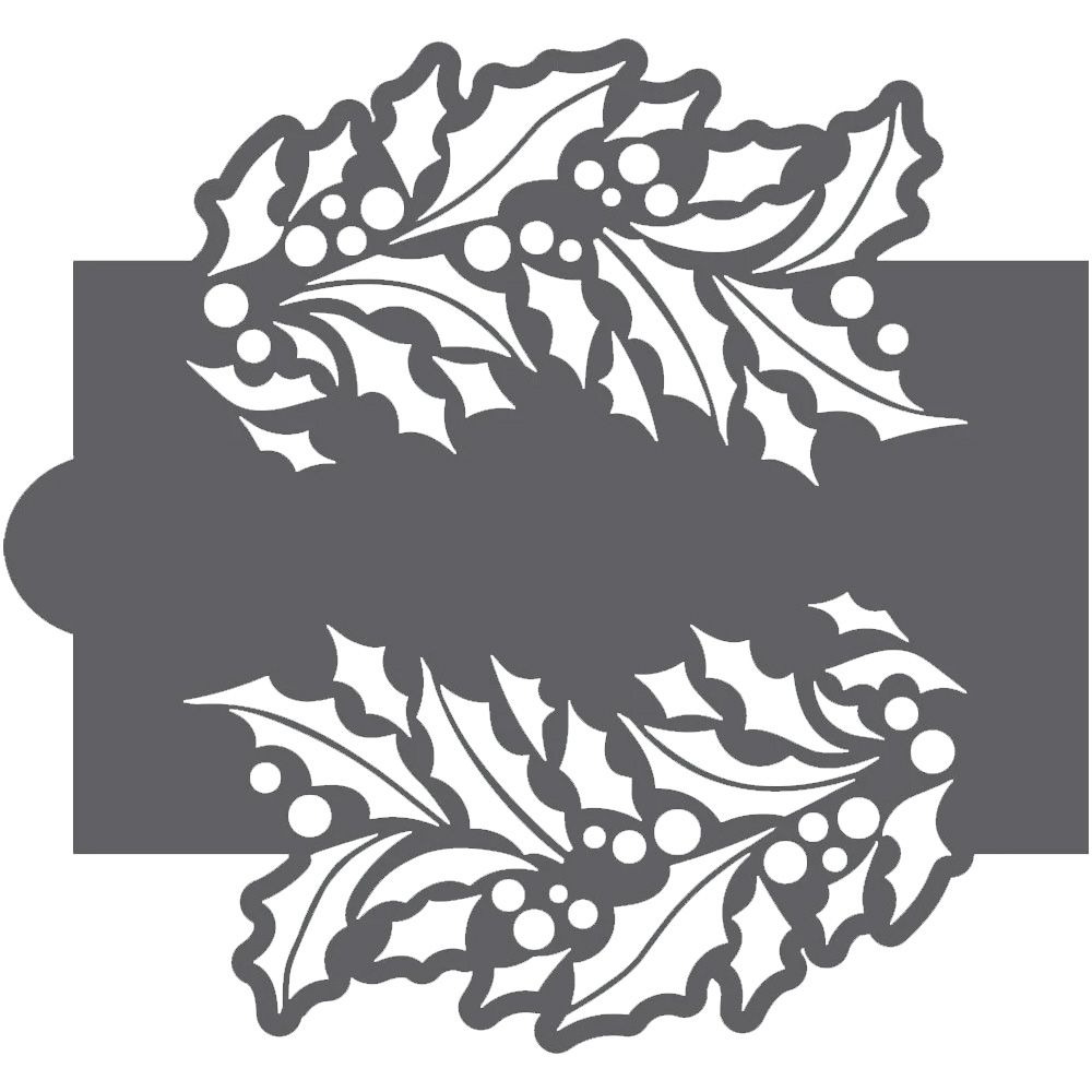 Confection Couture Holly Branch Cookie Stencil Edger