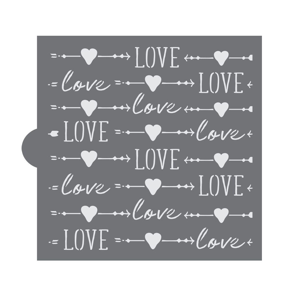 Confection Couture Love and Arrows Background Cookie Stencil