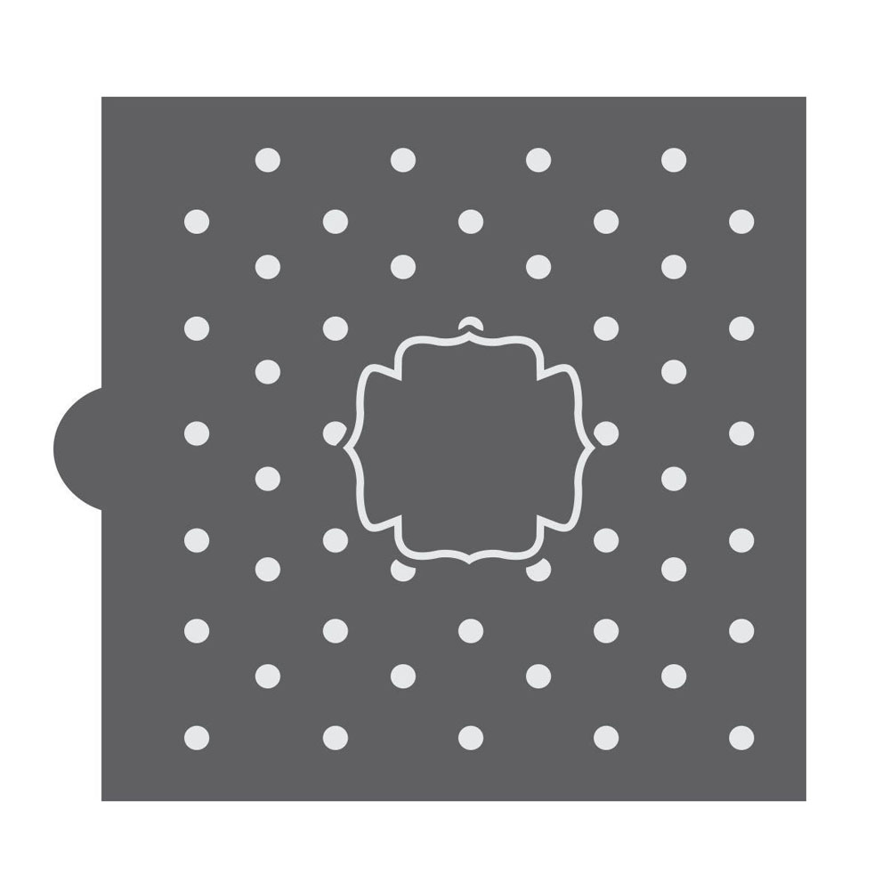 Confection Couture Polka Dot Monogram Background Cookie Stencil