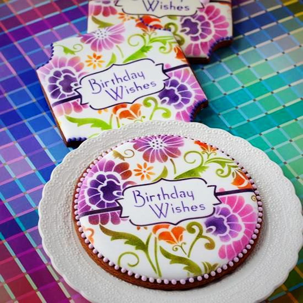 Confection Couture Prettier Plaques Birthday Wishes Cookie Stencil Set, 5 Pc