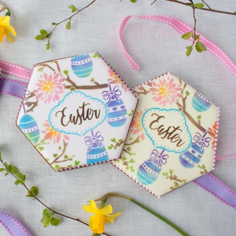 Confection Couture Prettier Plaques Easter Whimsy Cookie Stencil Set, 5 Pc