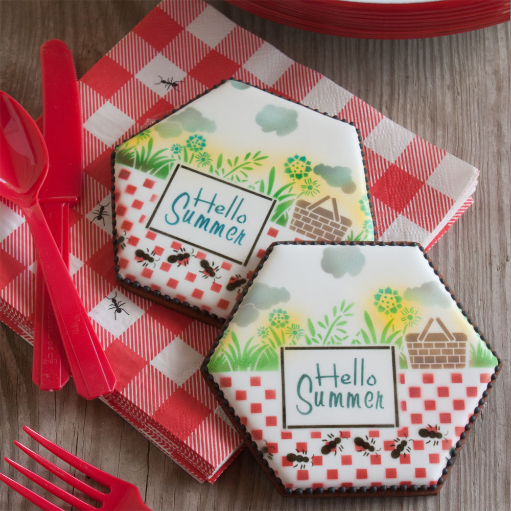Confection Couture Prettier Plaques Summer Picnic Cookie Stencil Set, 5 Pc