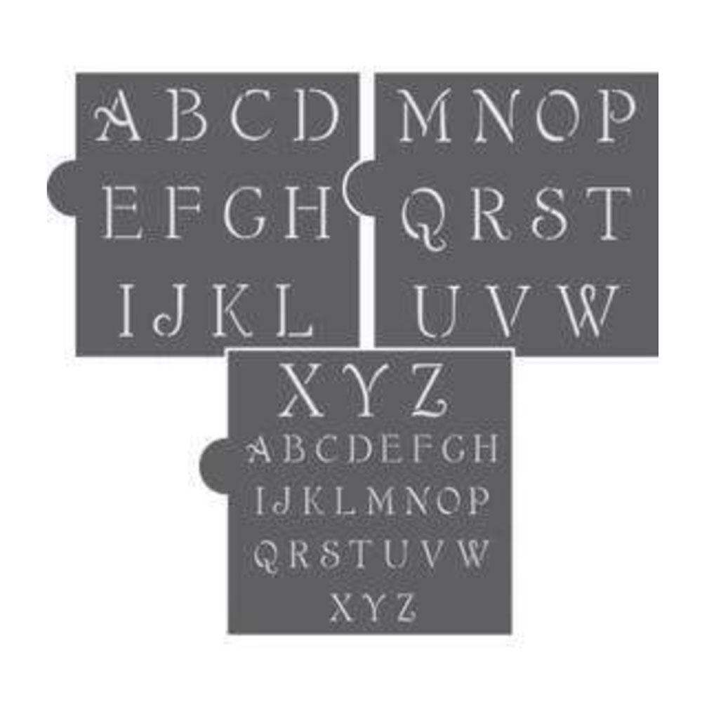 Confection Couture Simple Script Alphabet Cookie Stencil Set