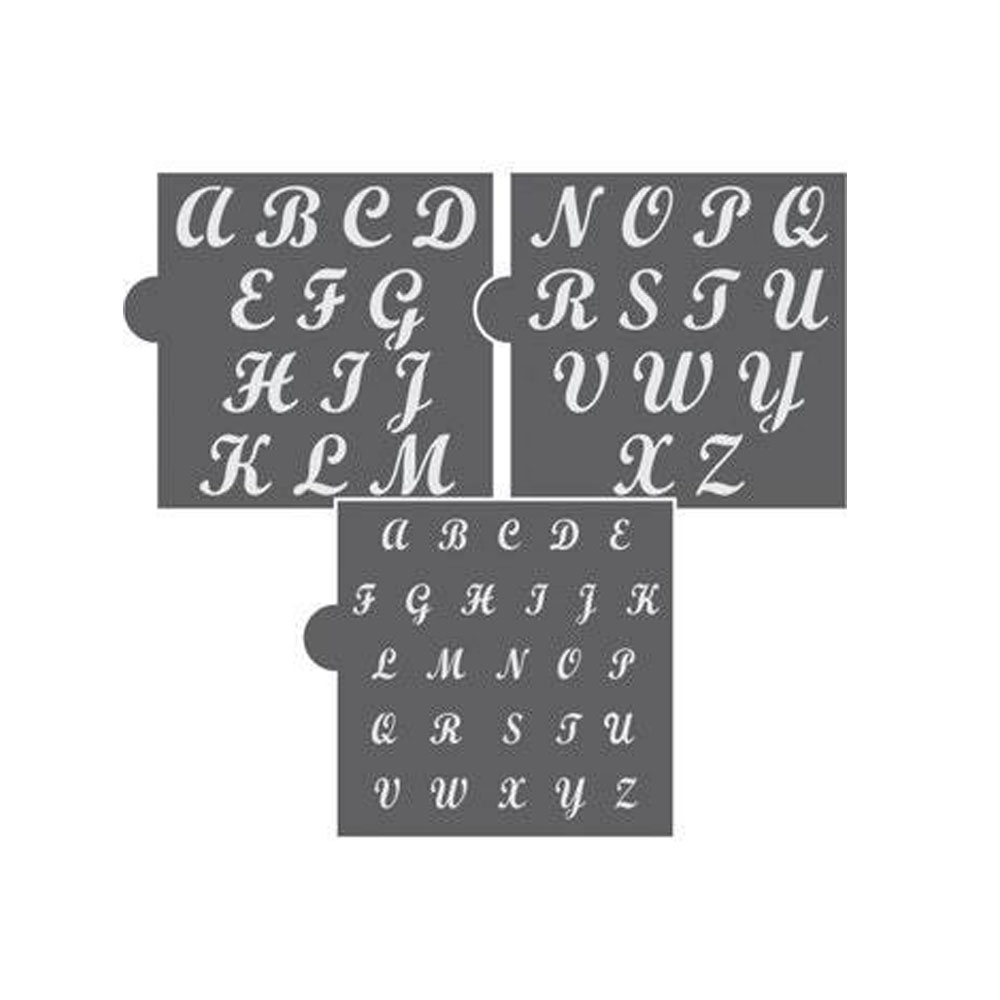 Confection Couture Simply Sweet Alphabet Cookie Stencil Set