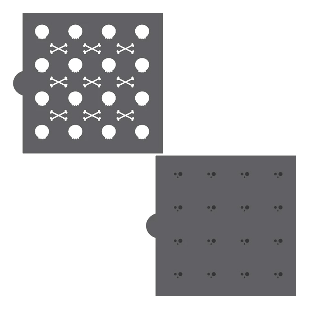 Confection Couture Skulls Overlay Background Cookie Stencil