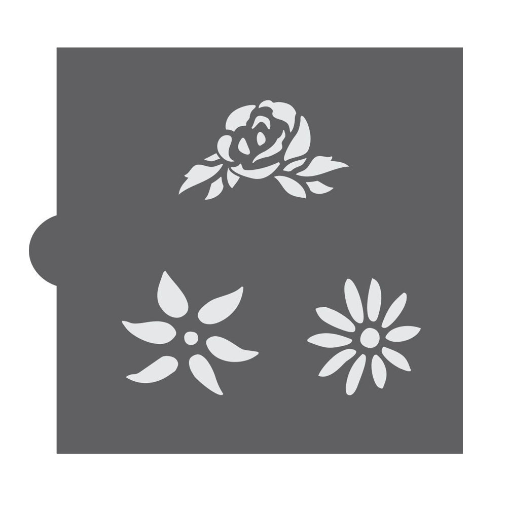 confection couture spring flowers accent cookie stencil spring stencils