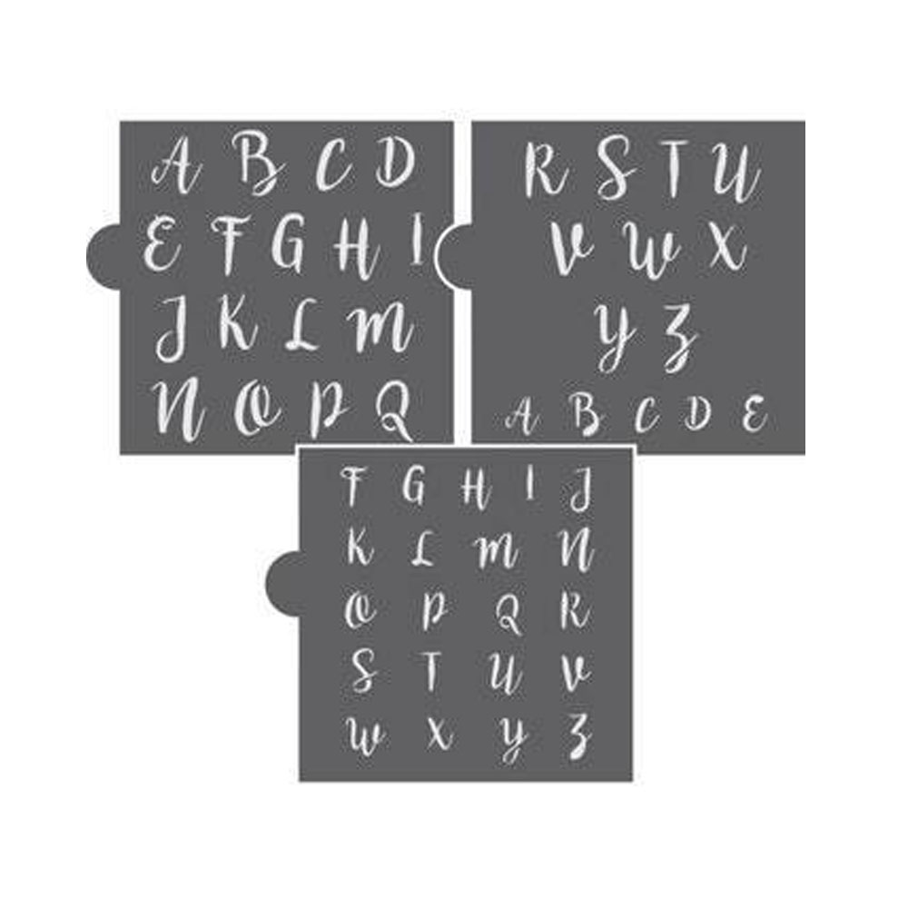 Confection Couture Sweetheart Swirl Alphabet Cookie Stencil Set