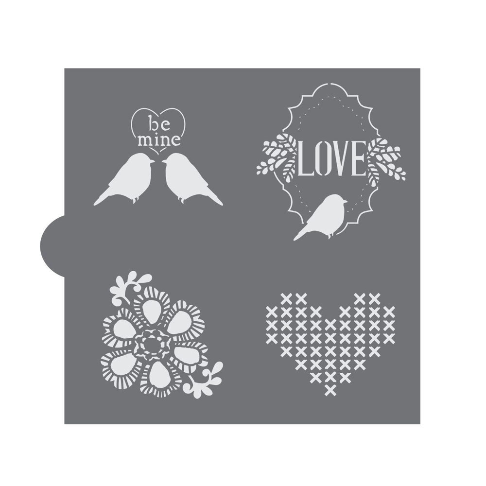 Confection Couture Vintage Valentines Accent Cookie Stencil