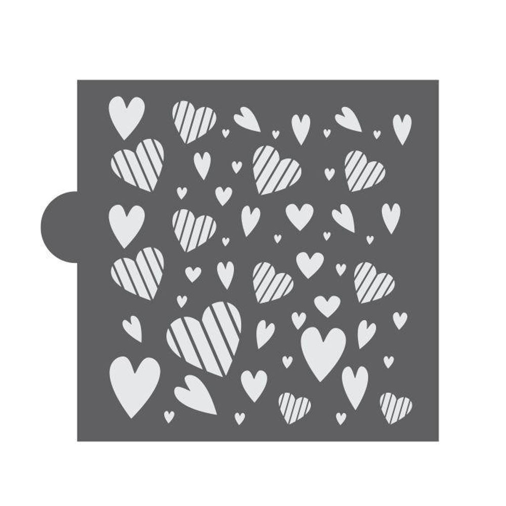 Confection Couture Whimsy Hearts Background Cookie Stencil