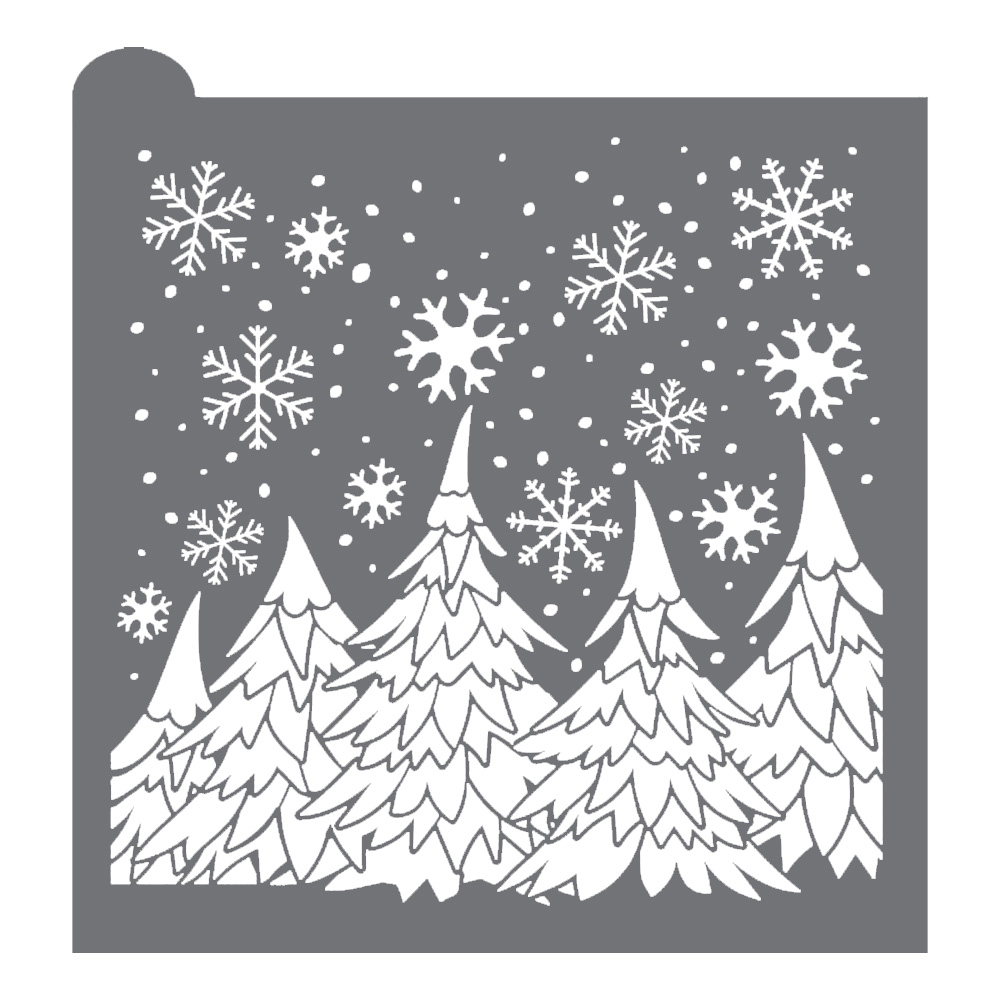 Confection Couture Prettier Plaques Winter Wonderland Background Stencil