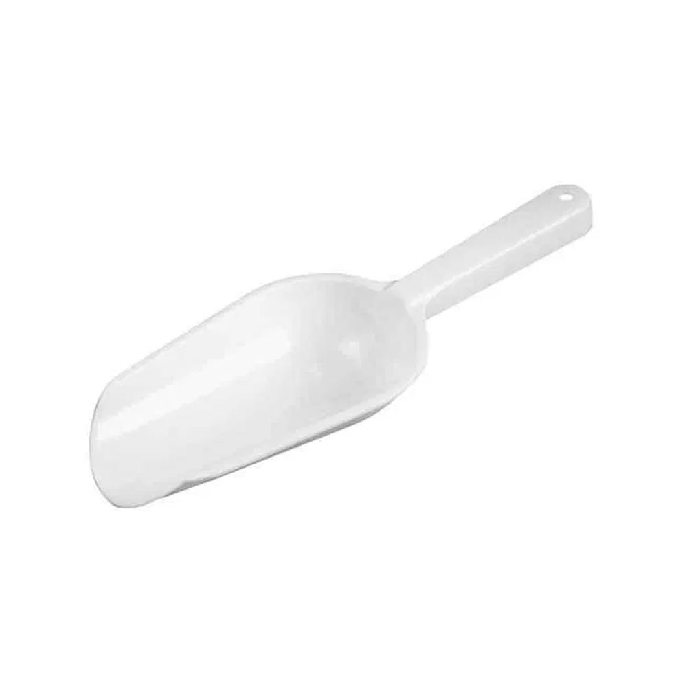 C.R. Mfg. Plastic Flour Scoop, 4 oz. White. Overall Size 6-1/4; Bowl Size  2 x 3-3/4