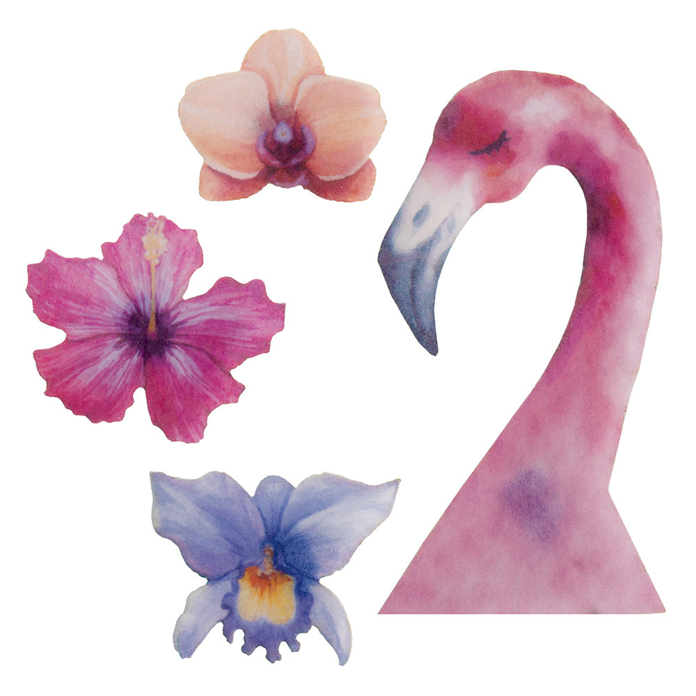 Crystal Candy Edible Wafer Paper Flamingo Toppers
