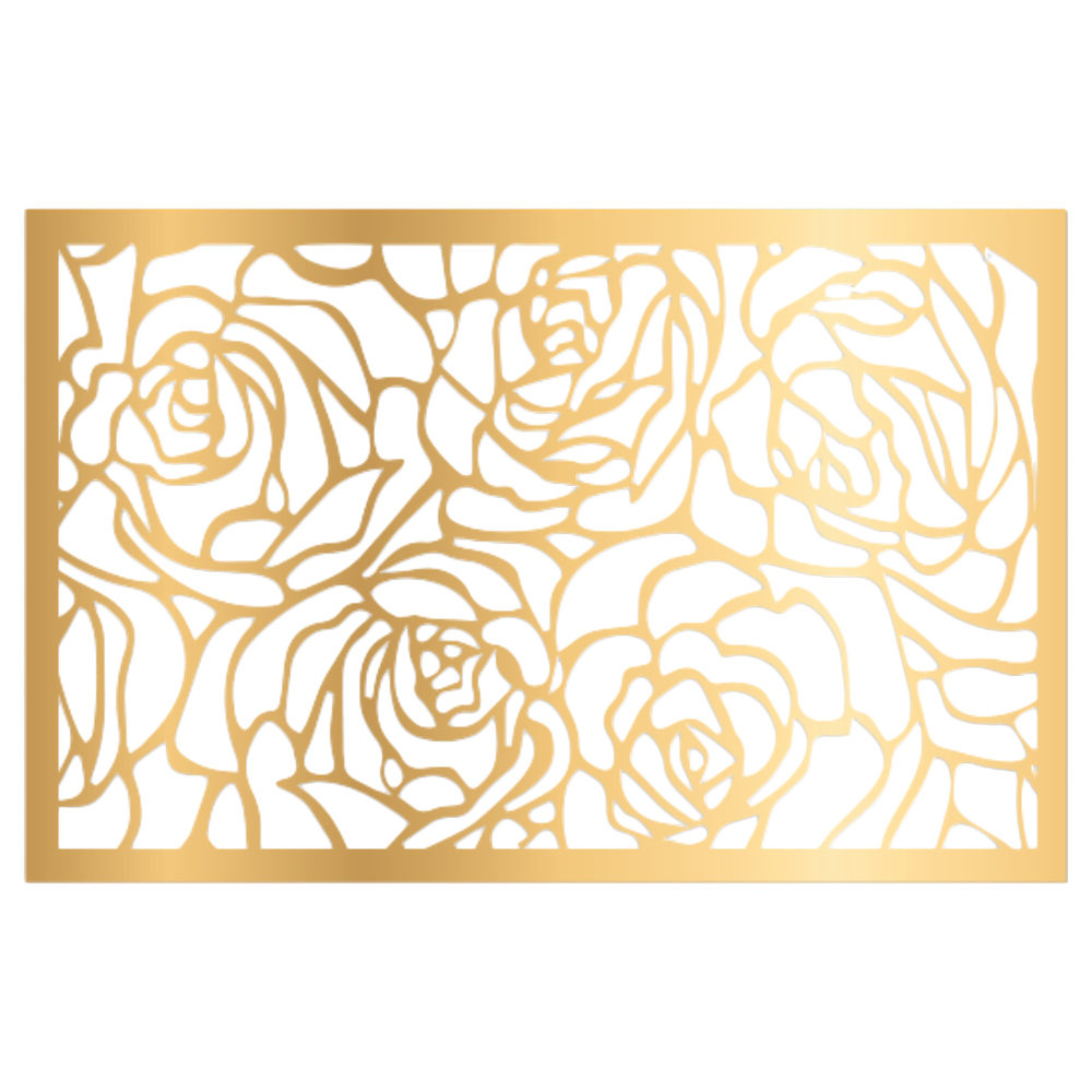 Crystal Candy Gold Edible Wafer Paper Rose Cake Overlay - Pack of 2