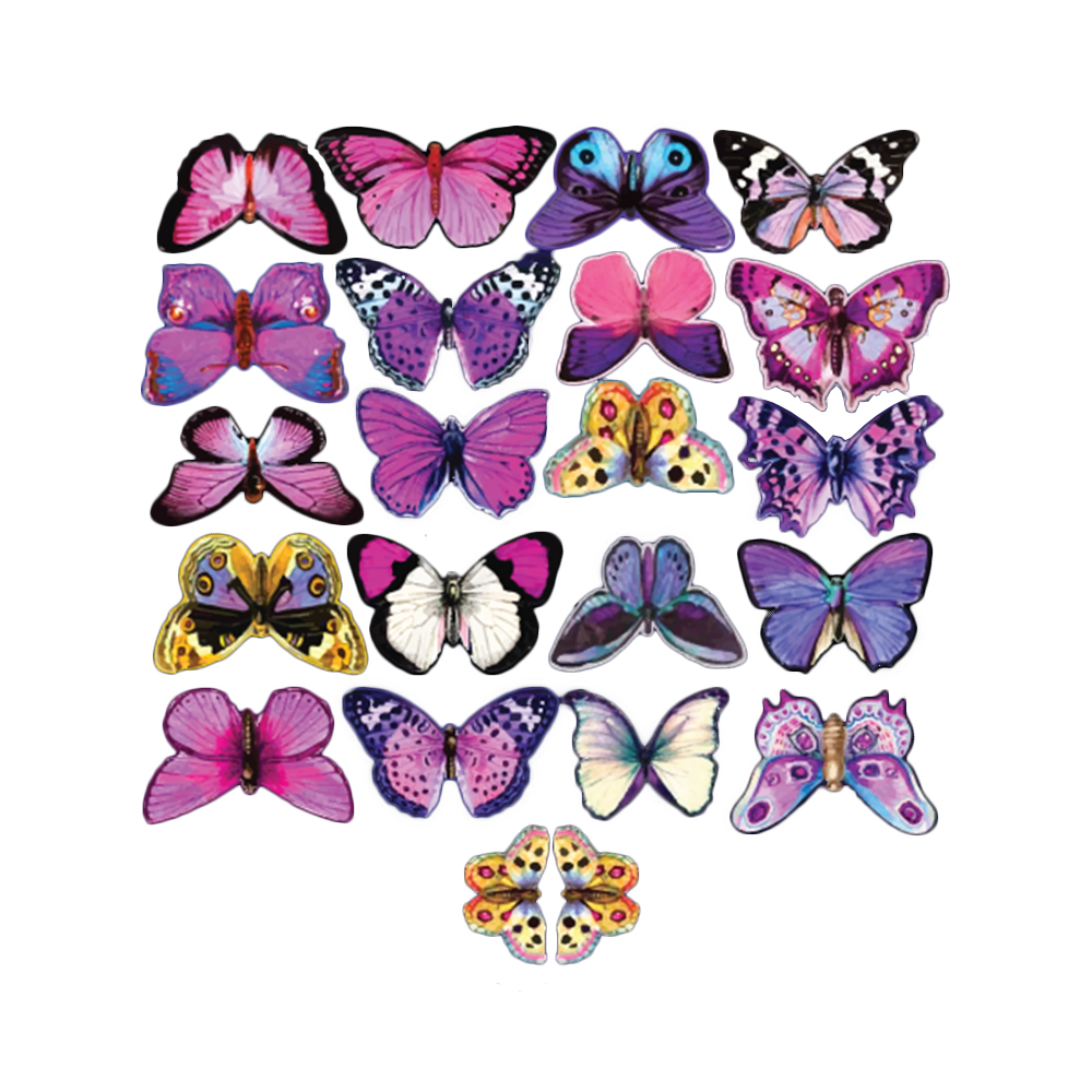 Crystal Candy Purple Haze Edible Butterflies - Pack of 19