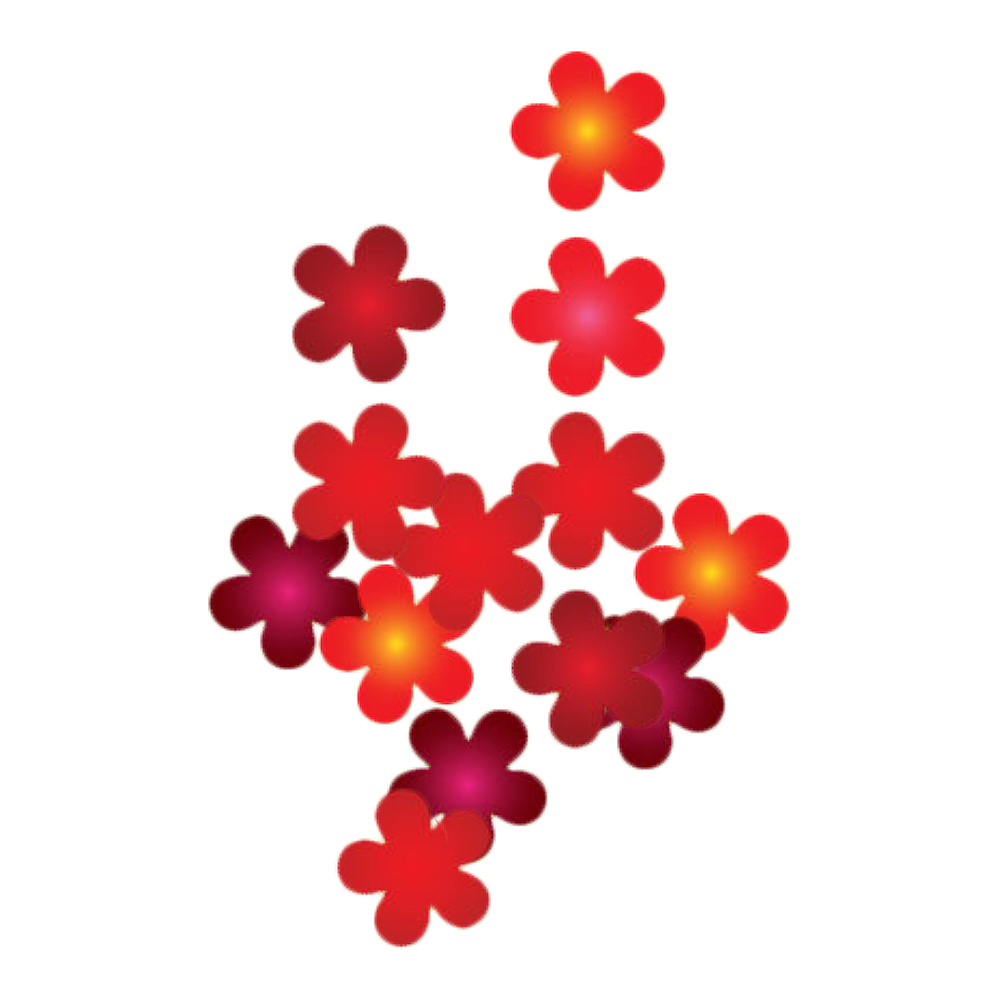 Crystal Candy Red Mini Wafer Paper Flowers, Pack of 60