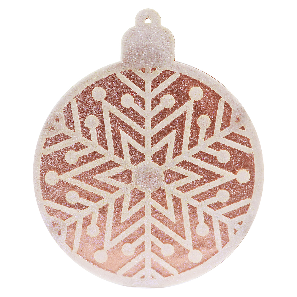 Crystal Candy Rose Gold Edible Wafer Paper Christmas Ornaments, Pack of 7