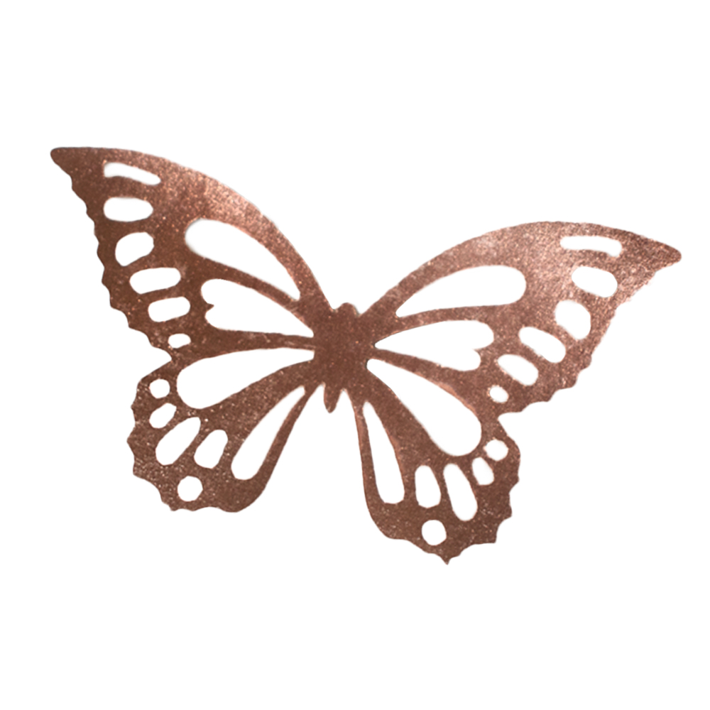 Crystal Candy Rose Gold Metallic Edible Butterflies - Pack of 22