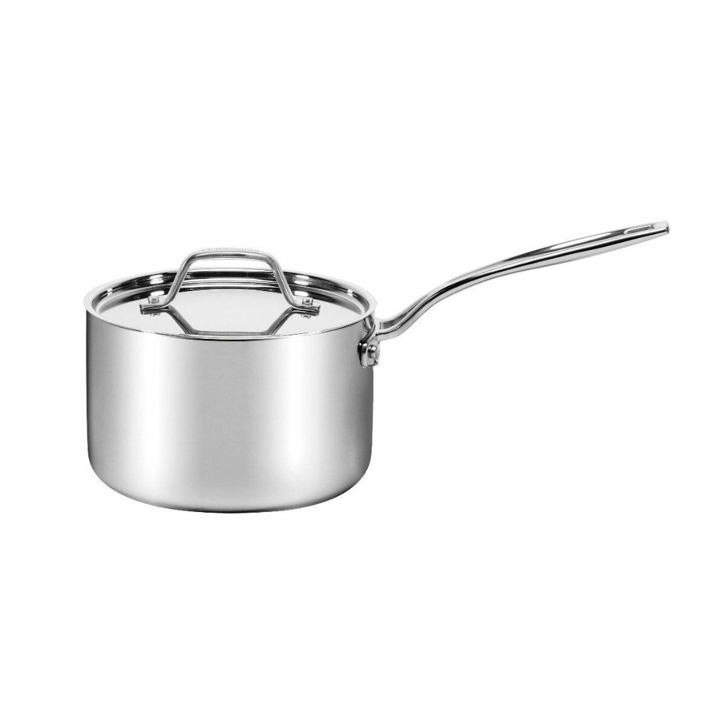 Cuisinart Custom Clad 5 Ply Stainless Steel Saucepan with Cover, 3 Quart