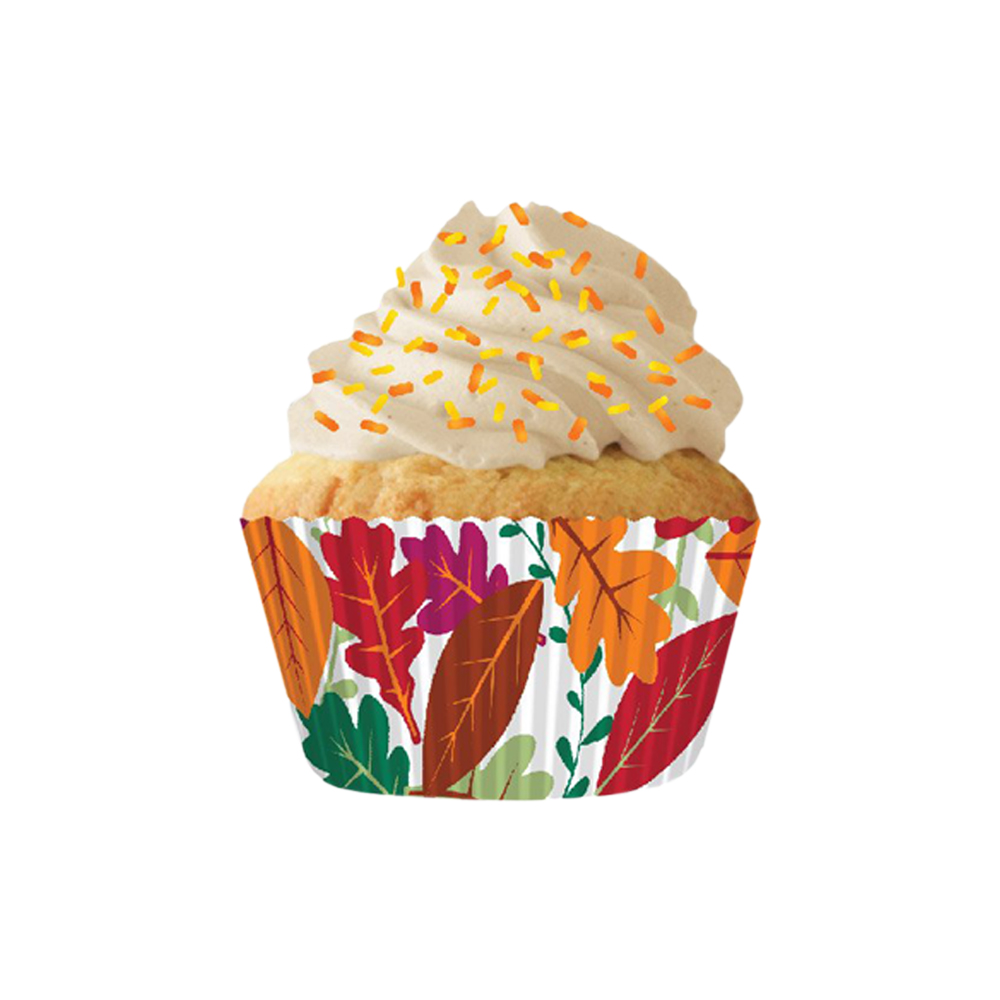 Cupcake Creations Paper Cups, Fall Leaves, Pack of 32