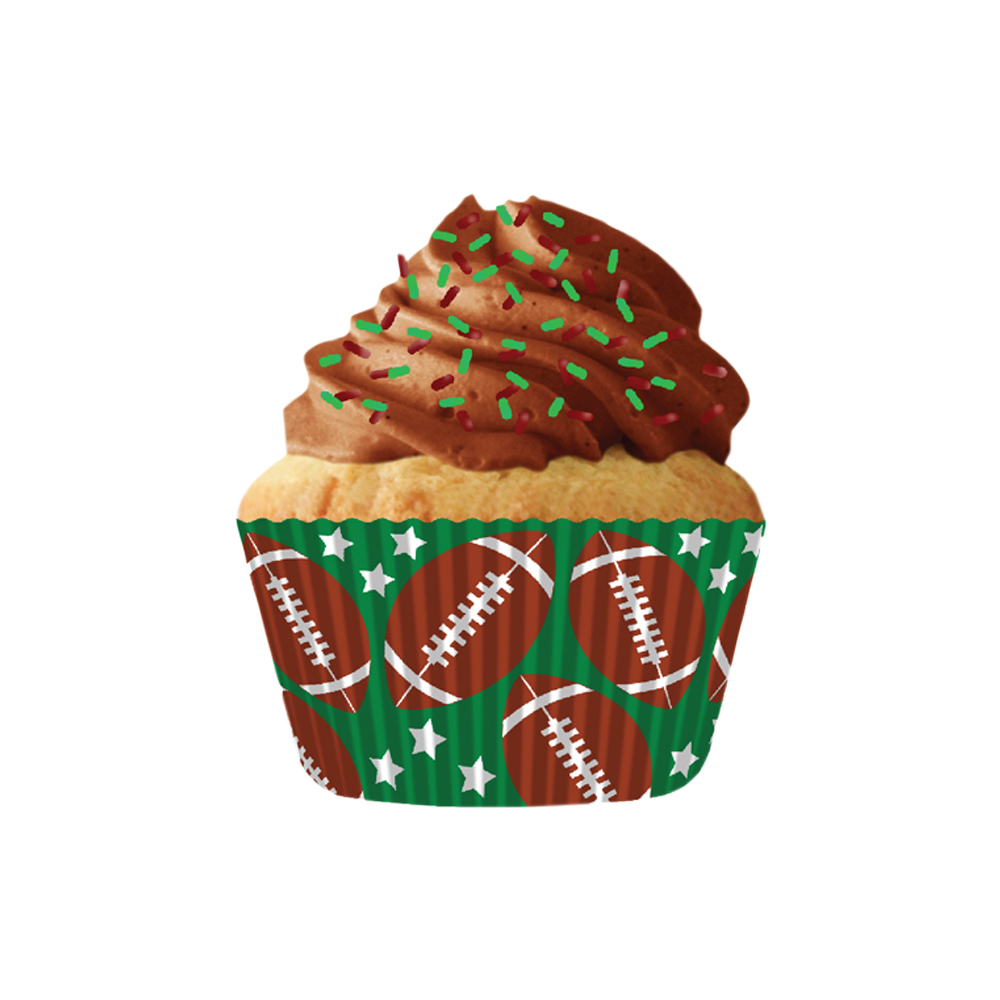 Cupcake Creations Paper Cups, Football, Pack of 32