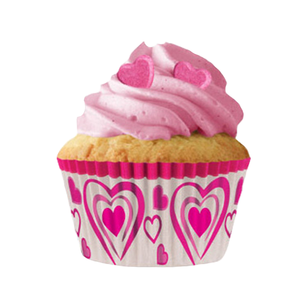 Cupcake Creations Paper Cups, Happy Hearts, Pack of 32 Muffin and Tulip