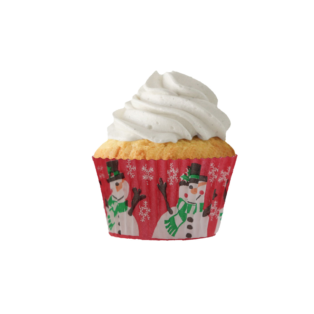 Cupcake Creations Paper Cups, Red Snowman, Pack of 32