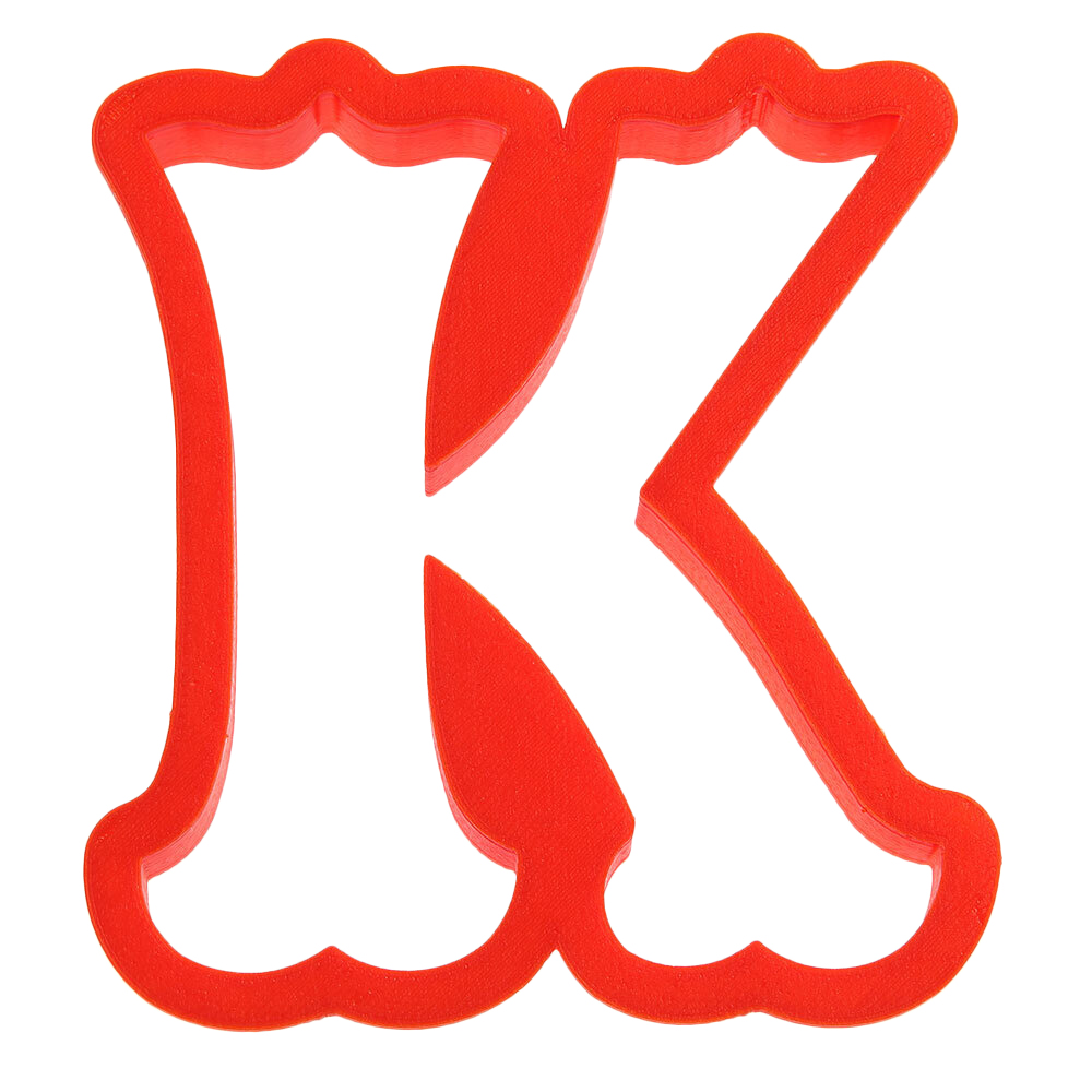 Curly Letter 'K' Cookie Cutter, 3.75" x 4"