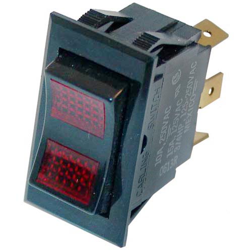 DCS OEM # 16087-1, On/Off/On Lighted Rocker Switch - 10A/250V, 15A/125V