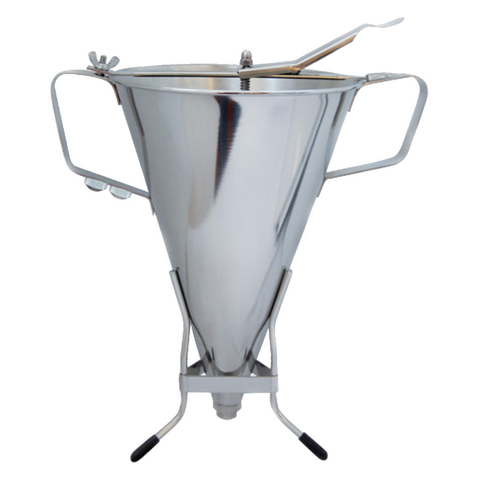 De Buyer 3354.52 Kwik Max 3.3 Liter Stainless Steel Piston Funnel with Stand