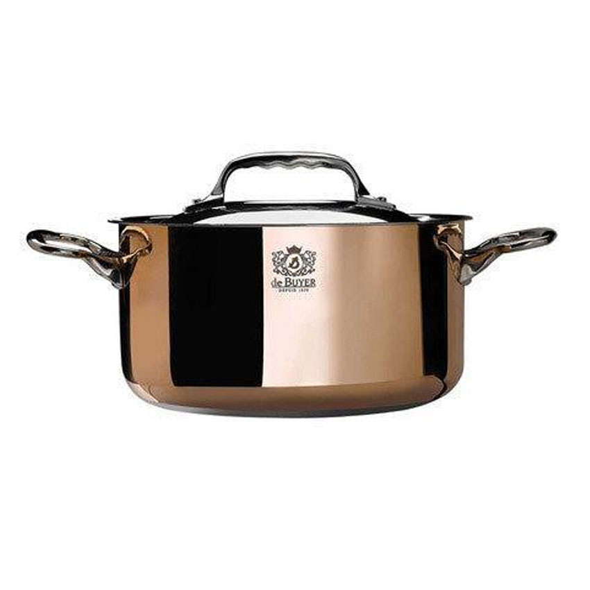 DeBuyer 9.6 Quart Copper Stew Pan with Lid