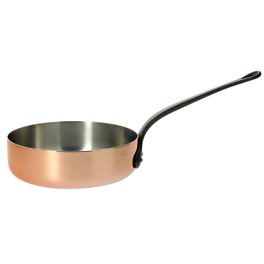 DeBuyer Copper Saute Pan with Long Handle - 5.2 Quart