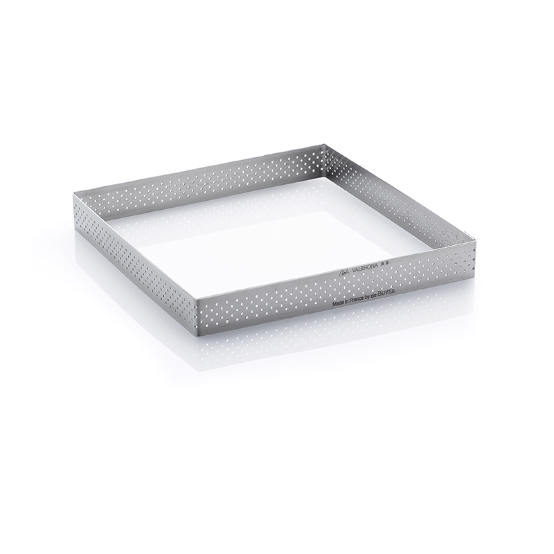 DeBuyer Valrhona Perforated Square Tart Ring, (3.15