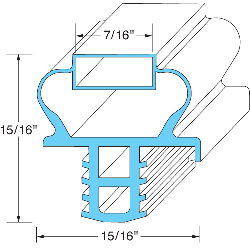 Delfield OEM # 1701190, Magnetic Drawer Gasket - 10 7/8" x 16 7/8"