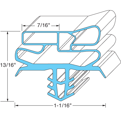 Delfield OEM # 1701289, Magnetic Door Gasket - 24" x 29 15/16"