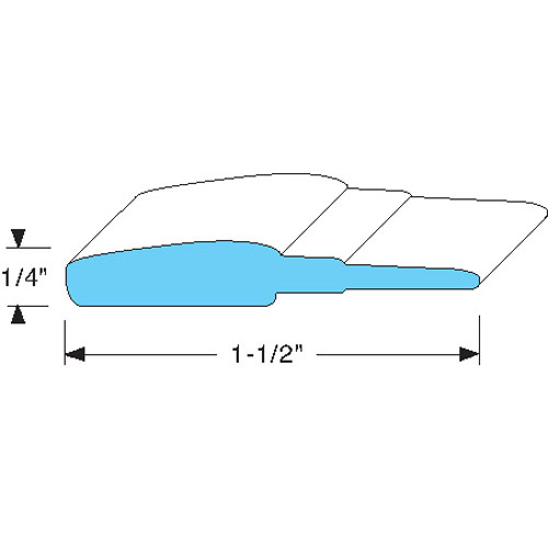 Delfield OEM # 1702190, 1/4" x 1 1/2" Silicone Door Sweep Gasket