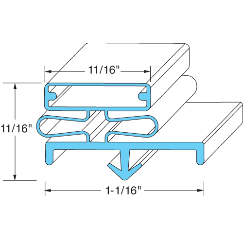 Delfield OEM # 1702201, Magnetic Door Gasket - 24 9/16" x 60 1/2"