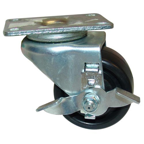 Delfield OEM # 3234186, 3" Swivel Plate Caster with Brake - 500 lb. Capacity