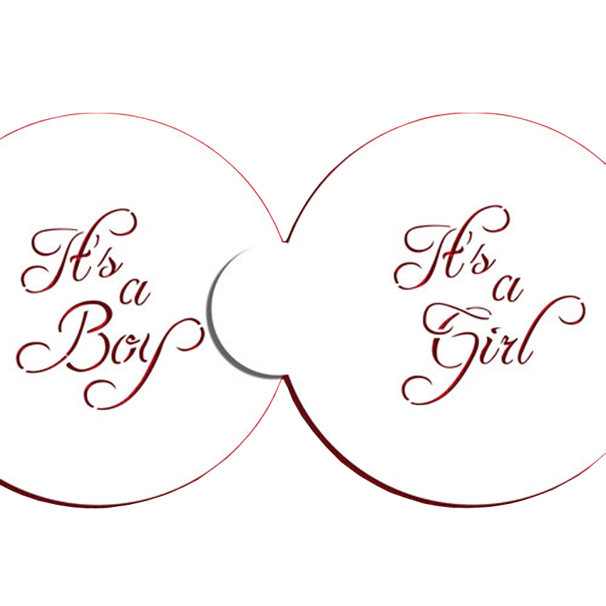 Designer Stencils C981 Script It's a Boy/Girl Cookie Top 3"